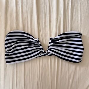 Mikoh Black and White Striped Swim Top